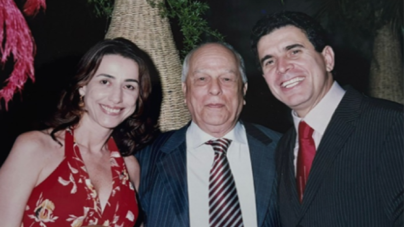 Ivelise Ferreira, produtora e membra da Academia Brasileira de Cinema, cineasta e produtor Nelson Pereira dos Santos com Wilson Borges do Labocine.