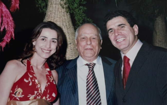 Ivelise Ferreira, produtora e membra da Academia Brasileira de Cinema, cineasta e produtor Nelson Pereira dos Santos com Wilson Borges do Labocine.